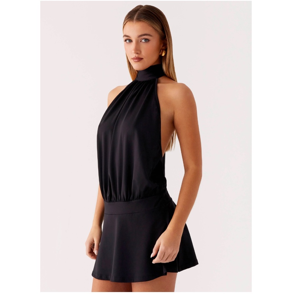 Peppermayo Elegant Black Halter Dress for prom/formal